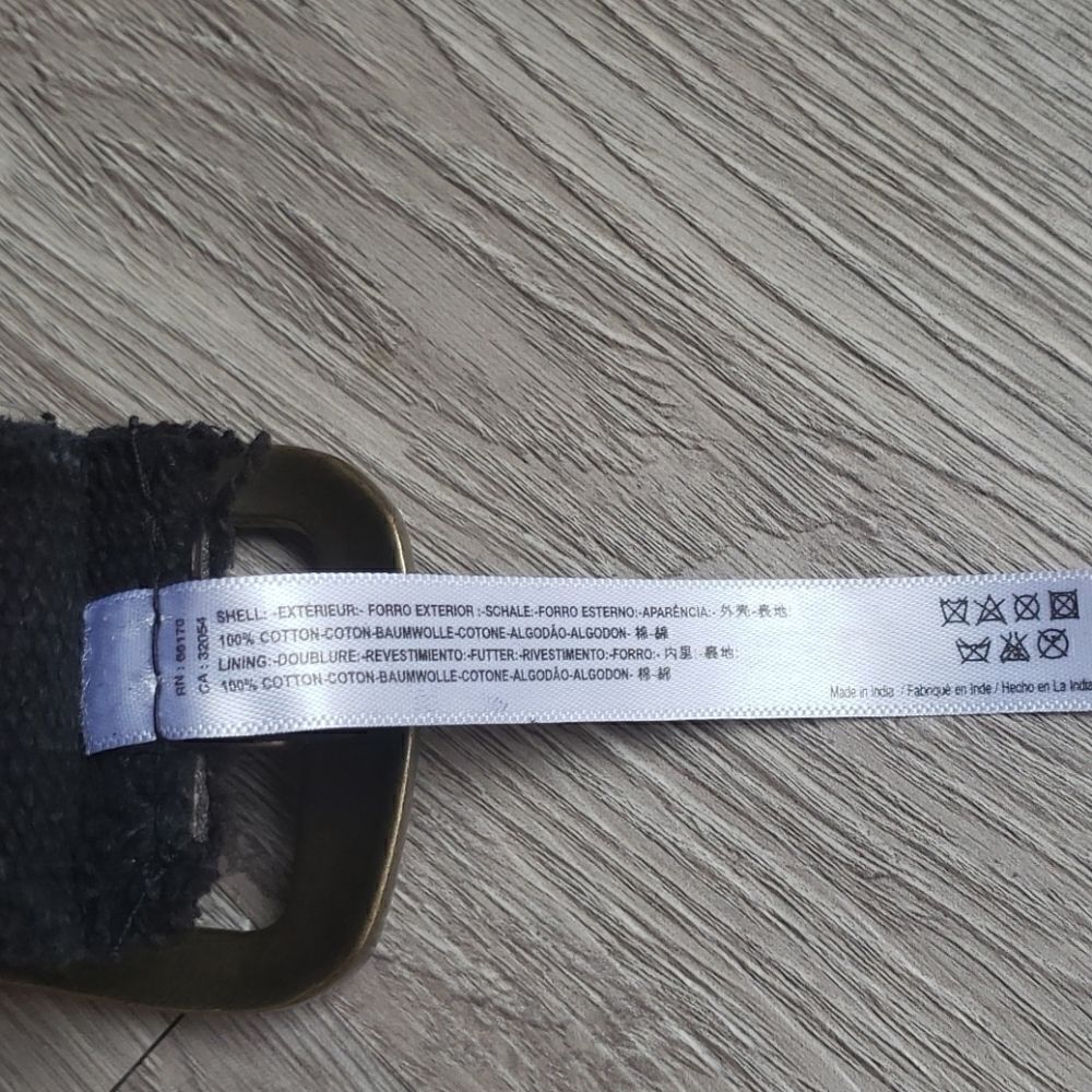 Free People Brass Studded Black Distressed Canvas Grommet Belt - Picture 6 of 7